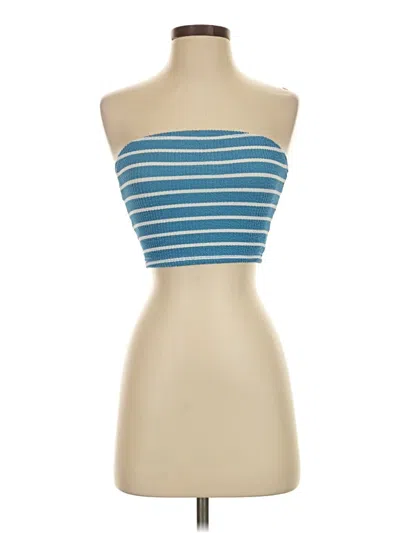 Pre-owned Shein Tube Top Blue Strapless Neckline Tops