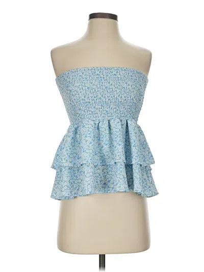 Pre-owned Shein Tube Top Blue Strapless Neckline Tops