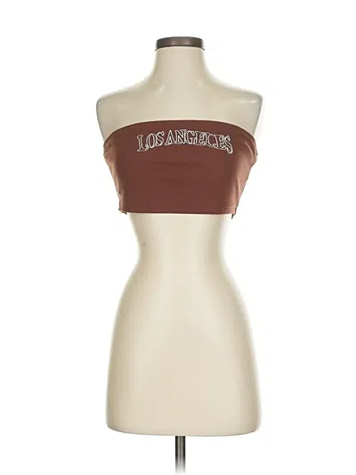 Pre-owned Shein Tube Top Brown Strapless Neckline Tops