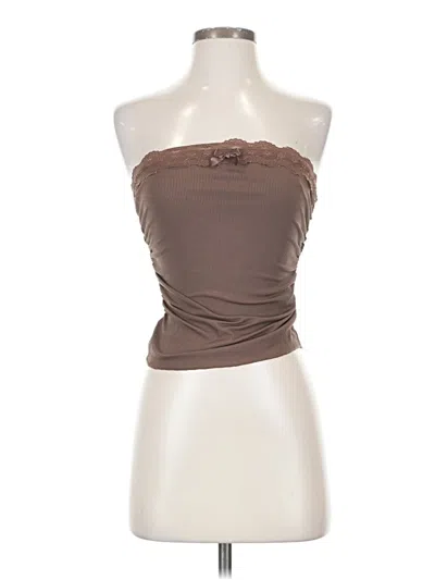 Pre-owned Shein Tube Top Brown Strapless Neckline Tops