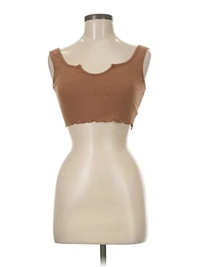 Pre-owned Shein Tube Top Brown Strapless Neckline Tops