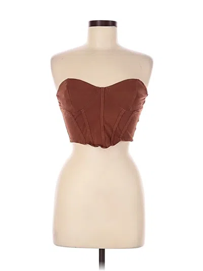 Pre-owned Shein Tube Top Brown Strapless Neckline Tops