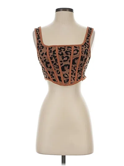 Pre-owned Shein Tube Top Brown Strapless Neckline Tops