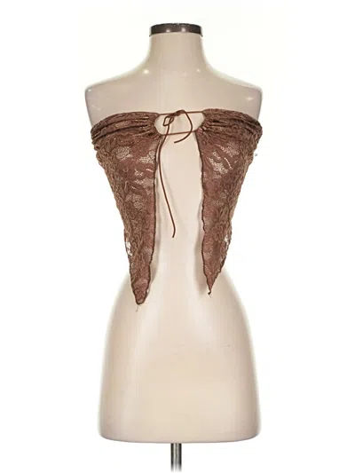 Pre-owned Shein Tube Top Brown Strapless Neckline Tops
