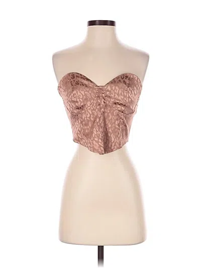 Pre-owned Shein Tube Top Brown Strapless Neckline Tops