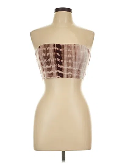 Pre-owned Shein Tube Top Brown Strapless Neckline Tops