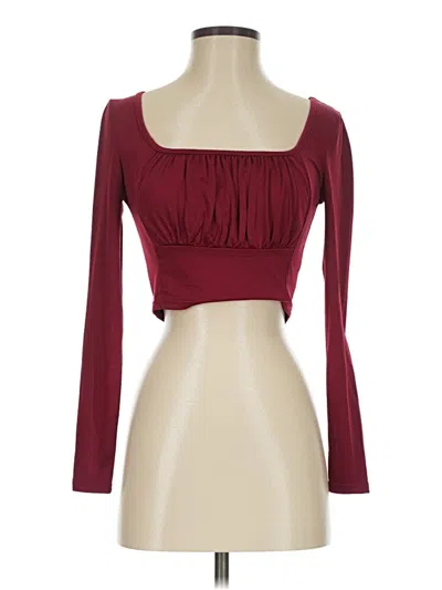 Pre-owned Shein Tube Top Burgundy Strapless Neckline Tops