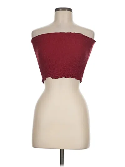 Pre-owned Shein Tube Top Burgundy Strapless Neckline Tops