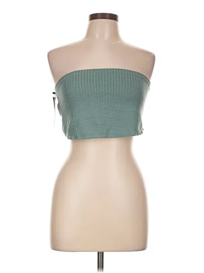Shein Tube Top Green Strapless Neckline Tops