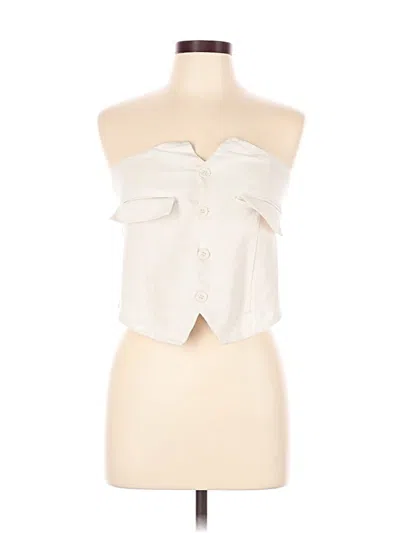 Pre-owned Shein Tube Top Ivory Strapless Neckline Tops