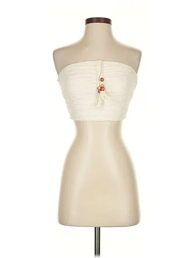 Pre-owned Shein Tube Top Ivory Strapless Neckline Tops In White