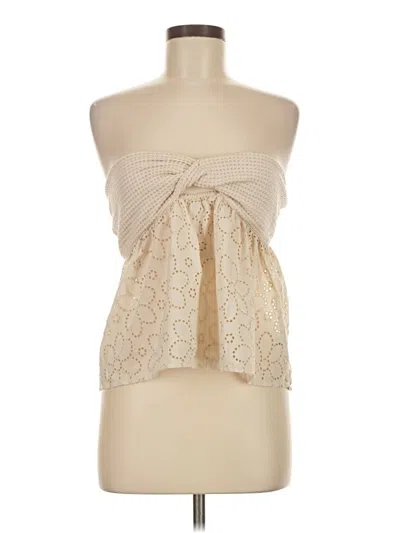 Pre-owned Shein Tube Top Ivory Strapless Neckline Tops In White
