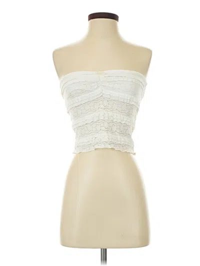 Pre-owned Shein Tube Top Ivory Strapless Neckline Tops In White