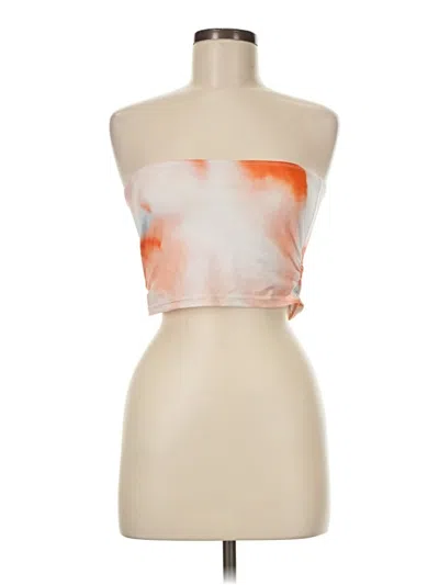 Pre-owned Shein Tube Top Orange Strapless Neckline Tops
