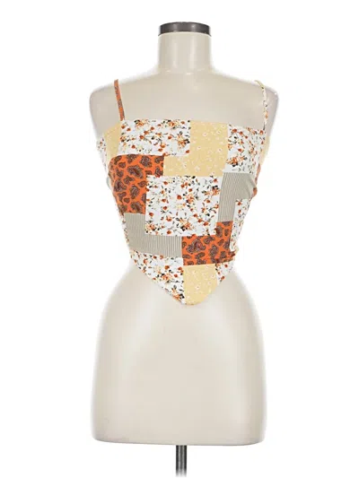 Pre-owned Shein Tube Top Orange Strapless Neckline Tops