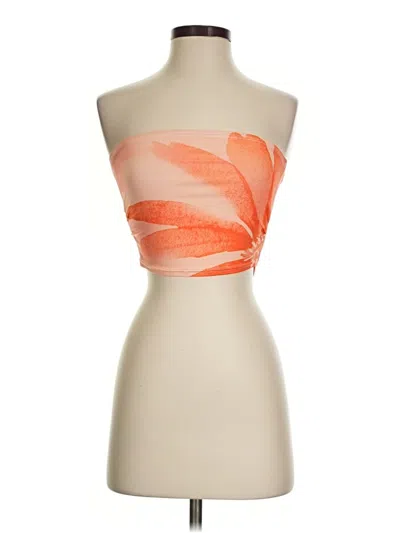 Pre-owned Shein Tube Top Orange Strapless Neckline Tops