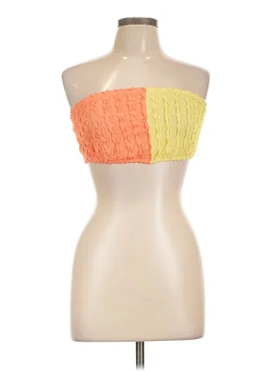 Pre-owned Shein Tube Top Orange Strapless Neckline Tops
