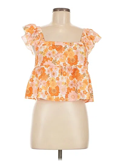Shein Tube Top Orange Strapless Neckline Tops