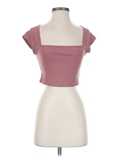 Pre-owned Shein Tube Top Pink Square Neckline Tops