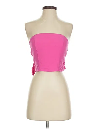 Pre-owned Shein Tube Top Pink Strapless Neckline Tops