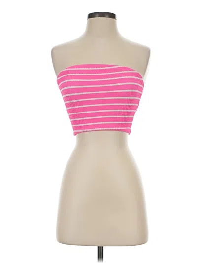 Pre-owned Shein Tube Top Pink Strapless Neckline Tops