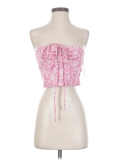 Shein Tube Top Pink Strapless Neckline Tops