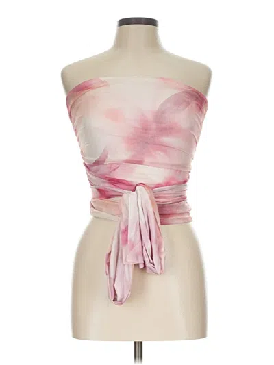 Pre-owned Shein Tube Top Pink Strapless Neckline Tops
