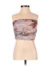 Shein Tube Top Pink Strapless Neckline Tops In Multi