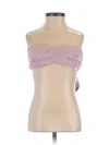 Shein Tube Top Pink Strapless Neckline Tops In Purple