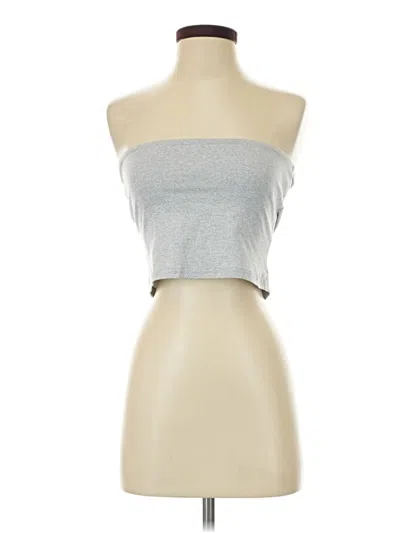 Pre-owned Shein Tube Top Silver Strapless Neckline Tops