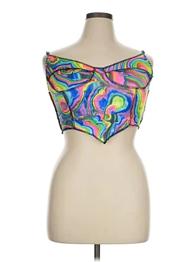 Pre-owned Shein Tube Top Silver Strapless Neckline Tops