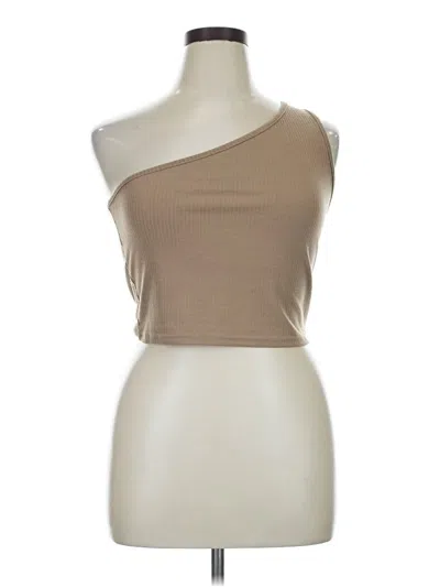 Pre-owned Shein Tube Top Tan One Shoulder Neckline Tops