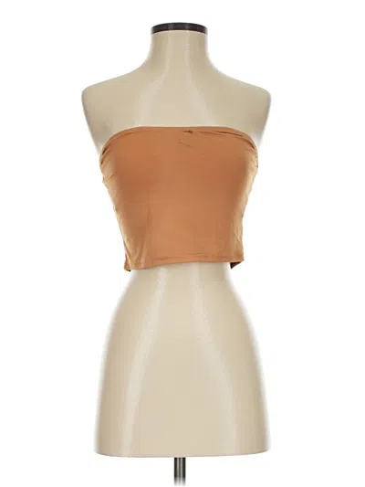 Pre-owned Shein Tube Top Tan Strapless Neckline Tops