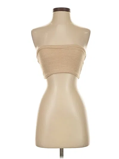 Pre-owned Shein Tube Top Tan Strapless Neckline Tops In Brown