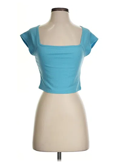 Pre-owned Shein Tube Top Teal Square Neckline Tops