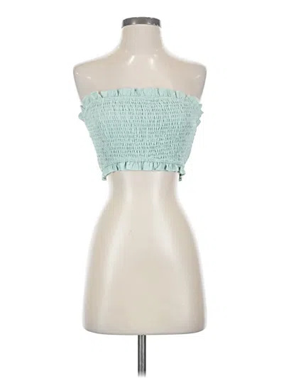 Pre-owned Shein Tube Top Teal Strapless Neckline Tops