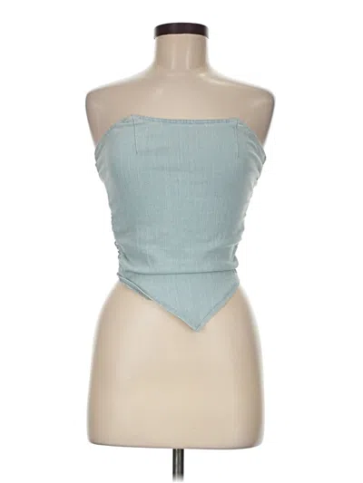 Pre-owned Shein Tube Top Teal Strapless Neckline Tops