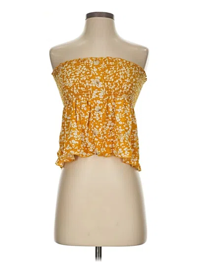Pre-owned Shein Tube Top Yellow Strapless Neckline Tops