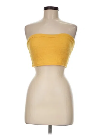 Pre-owned Shein Tube Top Yellow Strapless Neckline Tops