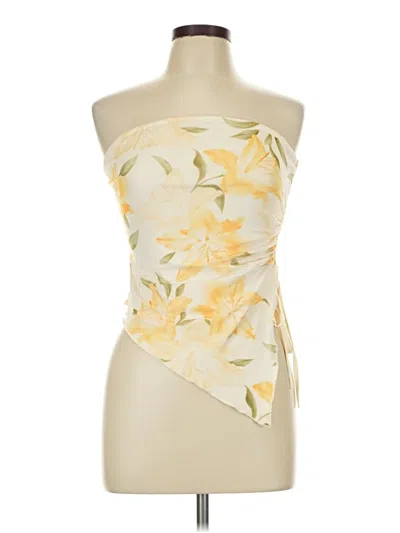 Pre-owned Shein Tube Top Yellow Strapless Neckline Tops