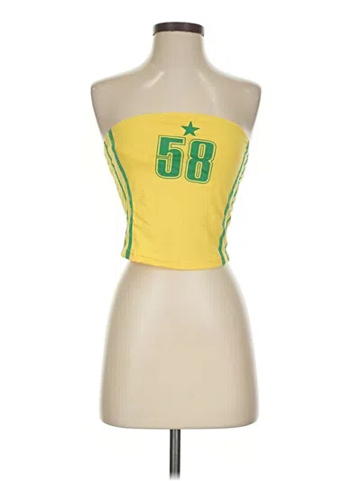 Pre-owned Shein Tube Top Yellow Strapless Neckline Tops