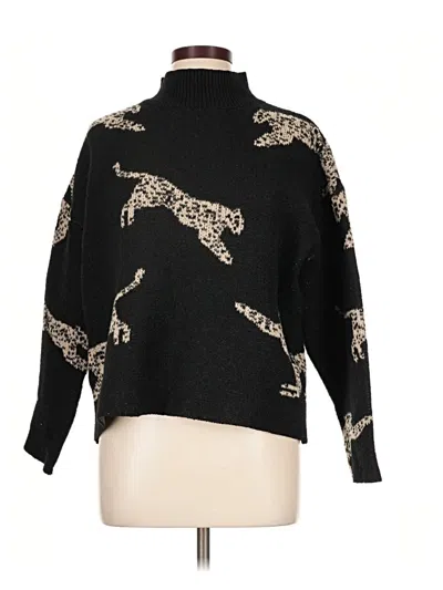 Pre-owned Shein Turtleneck Sweater In Black