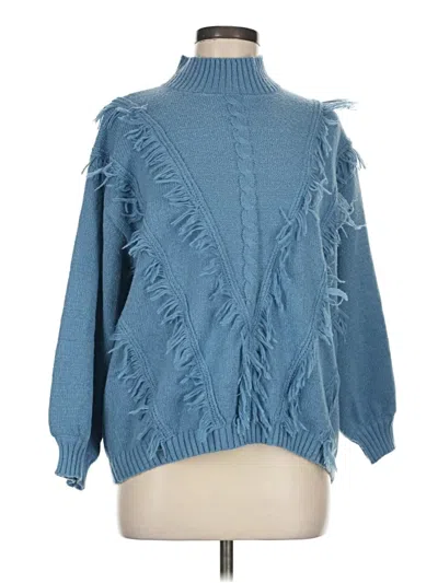Pre-owned Shein Turtleneck Sweater In Blue