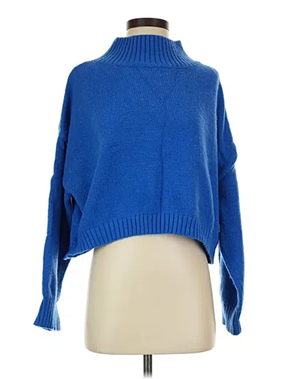 Pre-owned Shein Turtleneck Sweater In Blue
