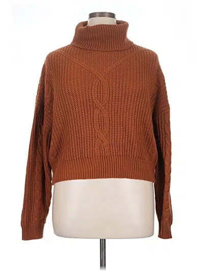Pre-owned Shein Turtleneck Sweater In Brown