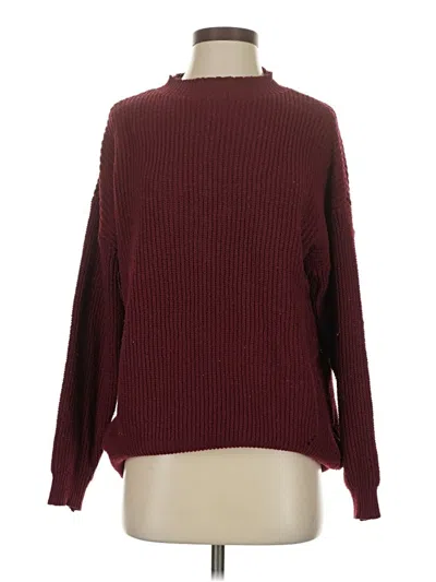 Pre-owned Shein Turtleneck Sweater In Burgundy