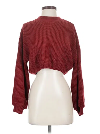 Pre-owned Shein Turtleneck Sweater In Burgundy