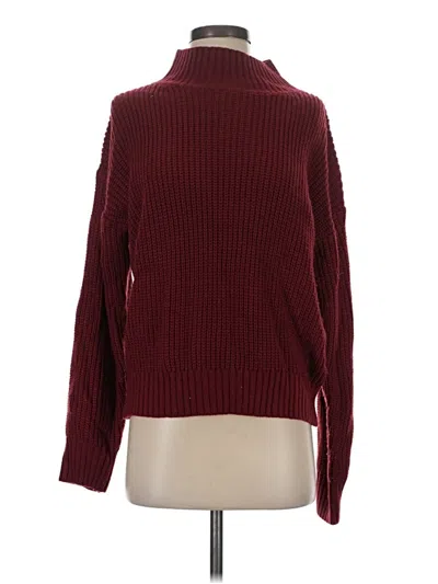 Pre-owned Shein Turtleneck Sweater In Burgundy
