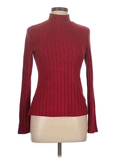 Pre-owned Shein Turtleneck Sweater In Burgundy