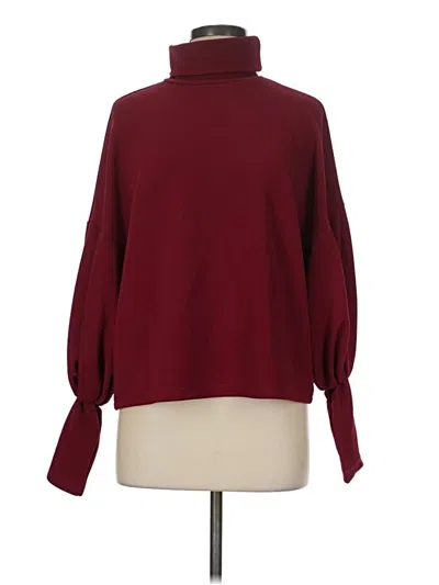 Pre-owned Shein Turtleneck Sweater In Burgundy